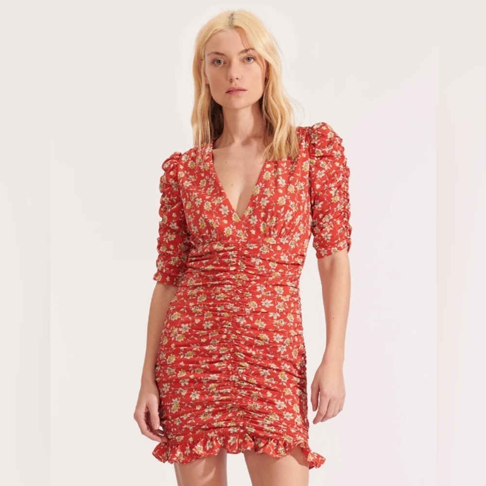 Veronica Beard Red Floral Dress Women’s Size 4 Excellent Condition